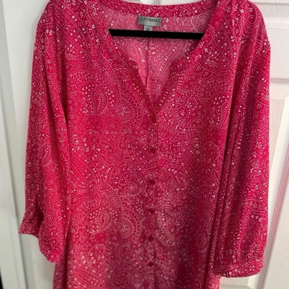 Catherine’s Georgette Buttonfront Tie Sleeve Cafe Blouse. BUNDLE! - Picture 7 of 7